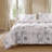 Lunaria 100% Long-Staple Cotton Duvet Cover Set Light Pink Elegant Floral Pattern Printed Comforter Cover 3pcs, Ultra Soft & Breathable Bedding Set-1040671217