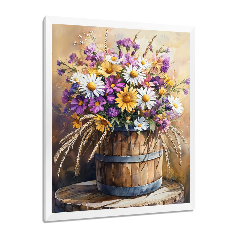 Mullings - impressions murales florales, H 20 po x l 12 po, Reproduction encadrée d'une seule photo, Blanc