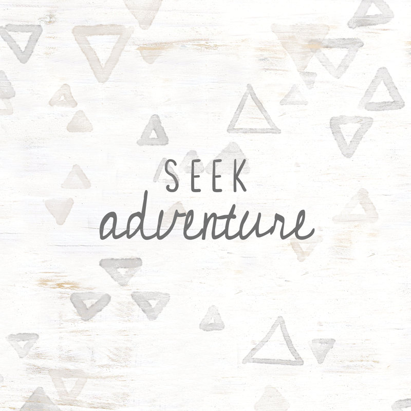 Seek Adventure White - Wrapped Canvas Print, 30cm H x 30cm W x 3.8cm D