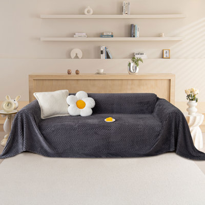 Housse pour canapé en molleton de coton de couleur unie minimaliste