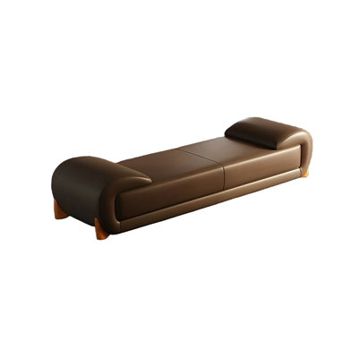Banc rembourré en cuir véritable Sharella
