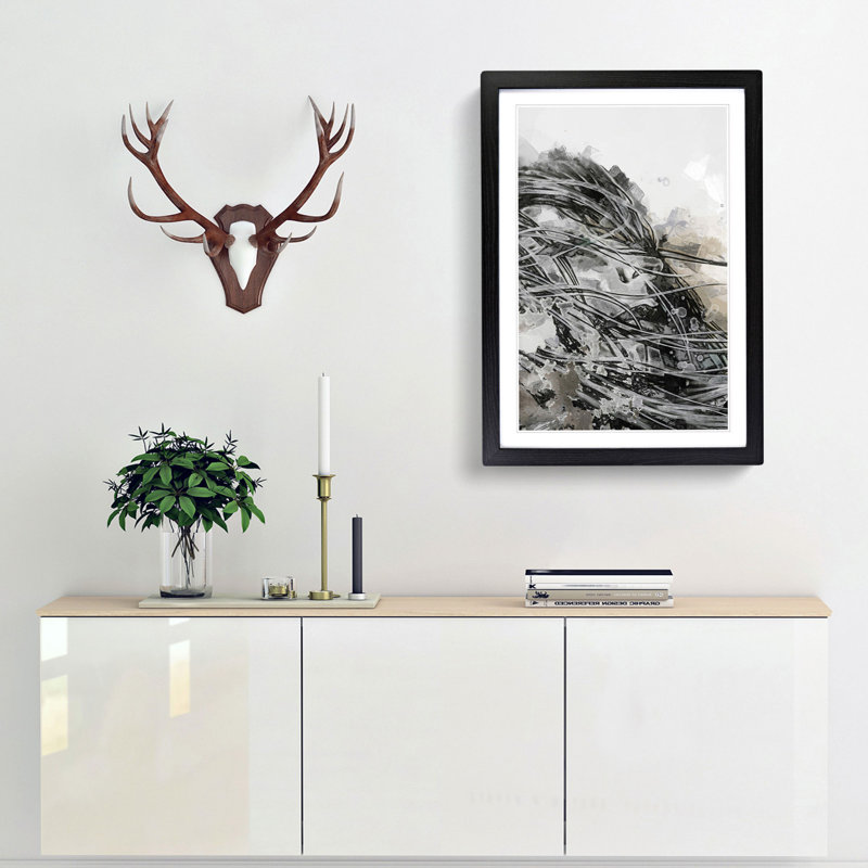 Graffiti Art in Abstract - Picture Frame Graphic Art Print, 65cm H x 48cm W x 2cm D, Black Framed