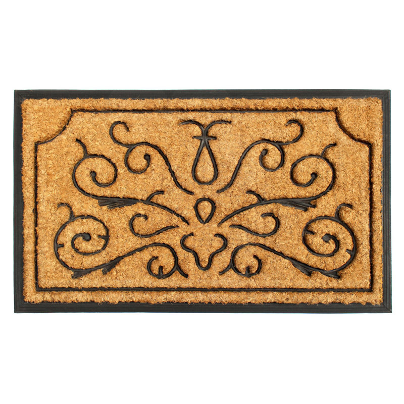 Coco en caoutchouc de couleur 30 po x 18 po tapis de porte extérieur antidérapant Shryock