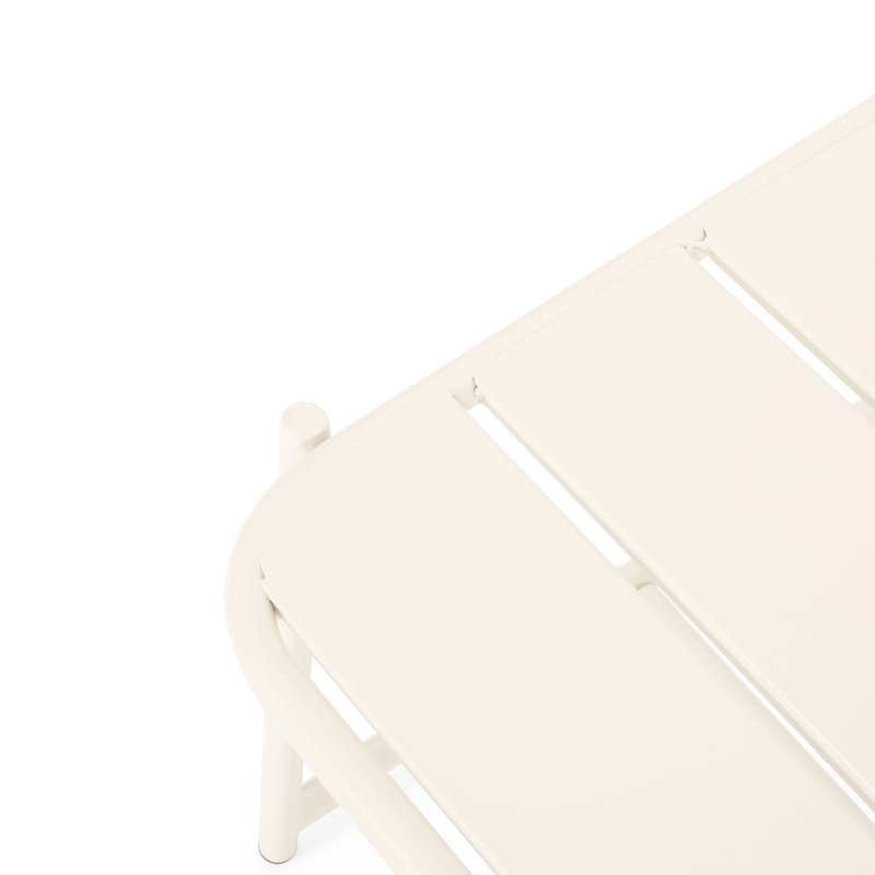 Table d'appoint d'extérieur de style moderne avec fer mat - P 19 po x l 20,5 po H 13,28 po, capacité de poids de 27 lb