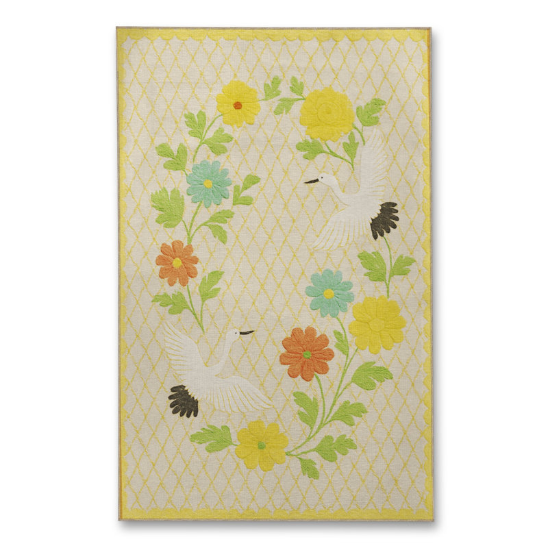 Tapis beige tissé traditionnel Mosso, 4'11" x 9'10"