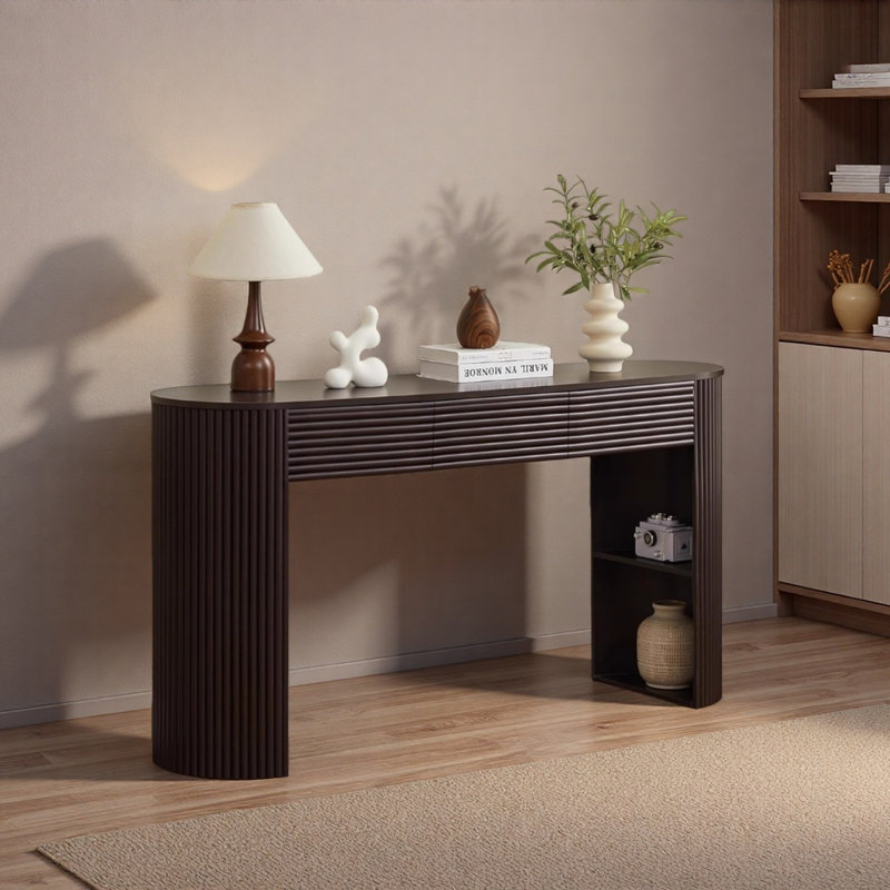 Bureau moderne moderne, durable et écologique, H 27,55 po x l 59,05 po x P 18,89 po, Marron foncé