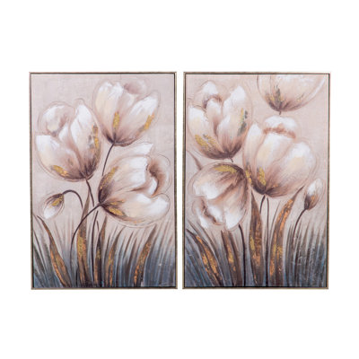 Flowers - 2 Piece Painting on Canvas
