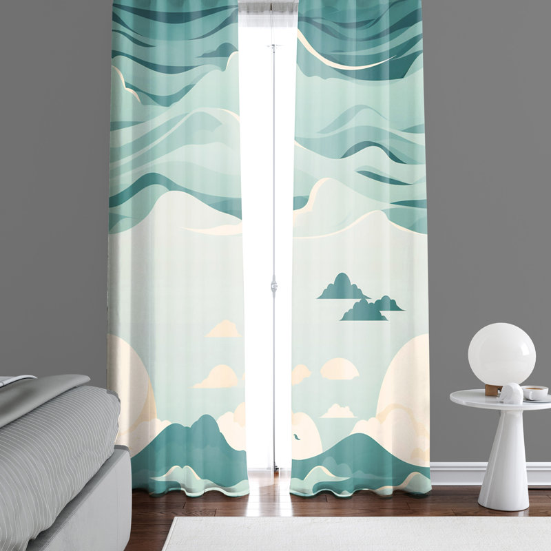 Paire de rideaux semi-transparents en polyester Bethenny, L 56 po x L 78 po