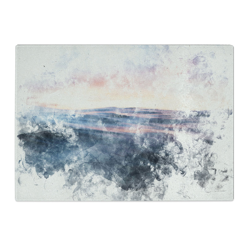 Tempered Glass Ocean Ripples Chopping Board, 20 cm x 28.5 cm