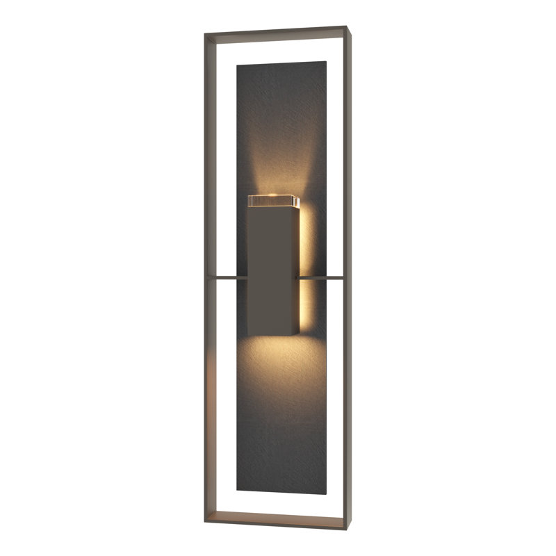 Applique murale d'extérieur encastrée Shadow Box, Fumée noire côtière, Ardoise, Non