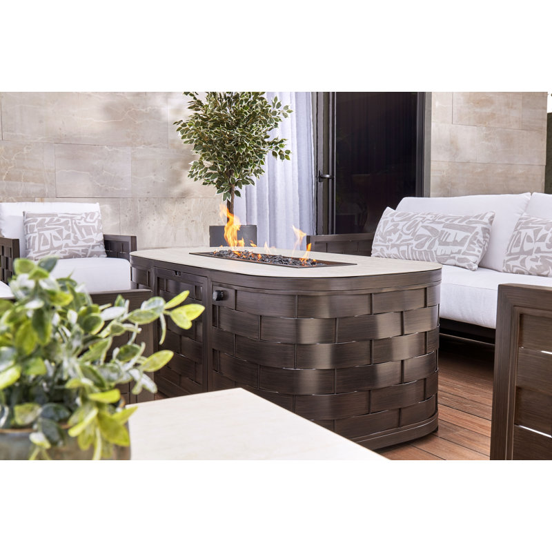 Biscayne 30" x 60" Oval Coffee Table with Firepit