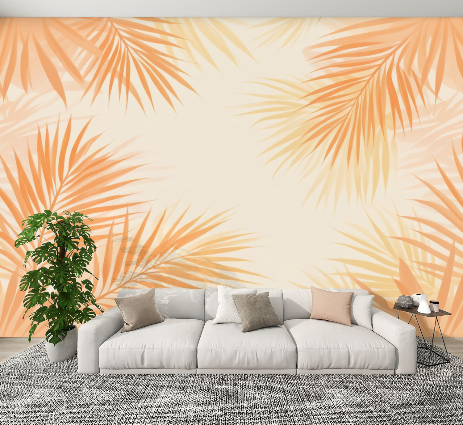 Red Barrel Studio Vintage Peel and Stick Wallpaper Tropical Palm Leaves ...