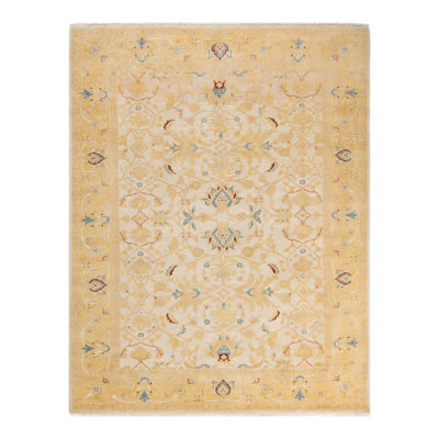 Rupini One-of-a-Kind 6' 4" X 8' 2" 2000s Wool Area Rug in Ivory