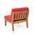5 Seater Acacia Wood Sectional Armless Sofa Set, Teak+Red