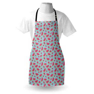 Bungalow Rose Watermelon Apron Unisex Delicious Fruit Summer Adult Size Avocado Green Pink