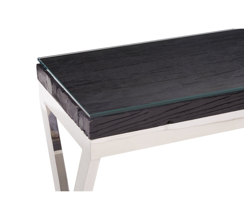 140cm Glass Top Console Table