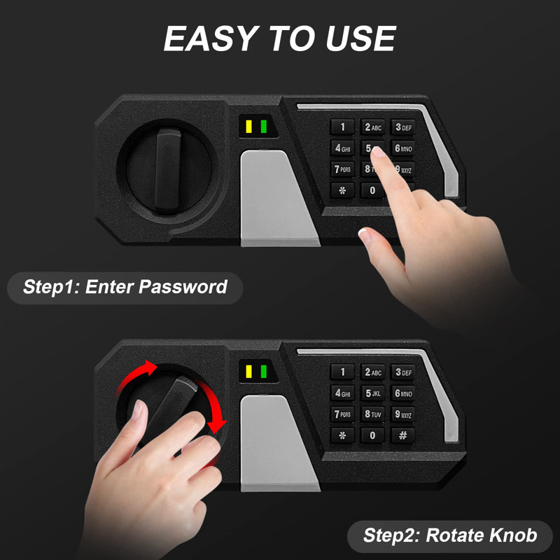 Black Solid Steel Electronic Digital Security Safe Box