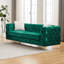 Canapé Chesterfield en velours avec détails capitonnés et coussins décoratifs-134706424-134706427