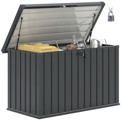 CLIY 66cm W Steel Deck Box in Grey