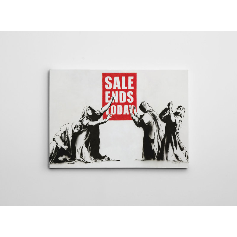 Bansky, impression sur toile tendue, L 28 po x H 20 po