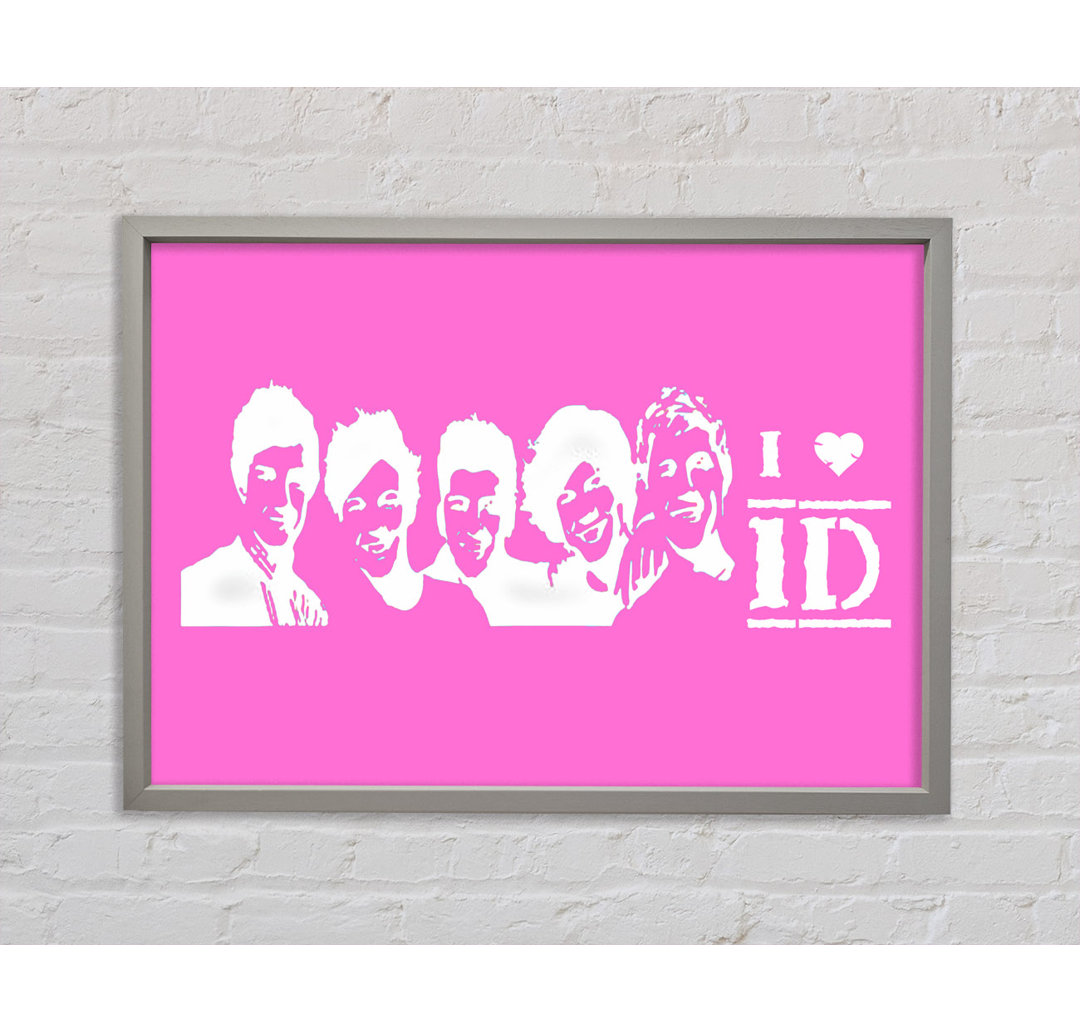 I Love 1 Direction Vivid Pink - Einzelner Bilderrahmen Kunstdrucke auf Leinwand