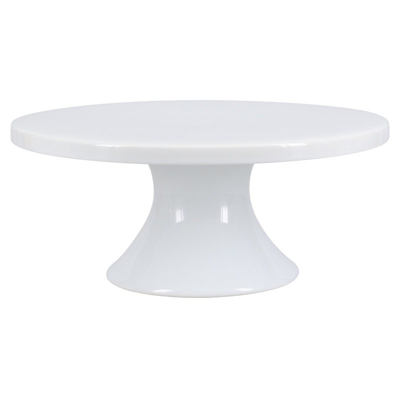 White Ceramic Round Pedestal Cake Stand, 8.5"