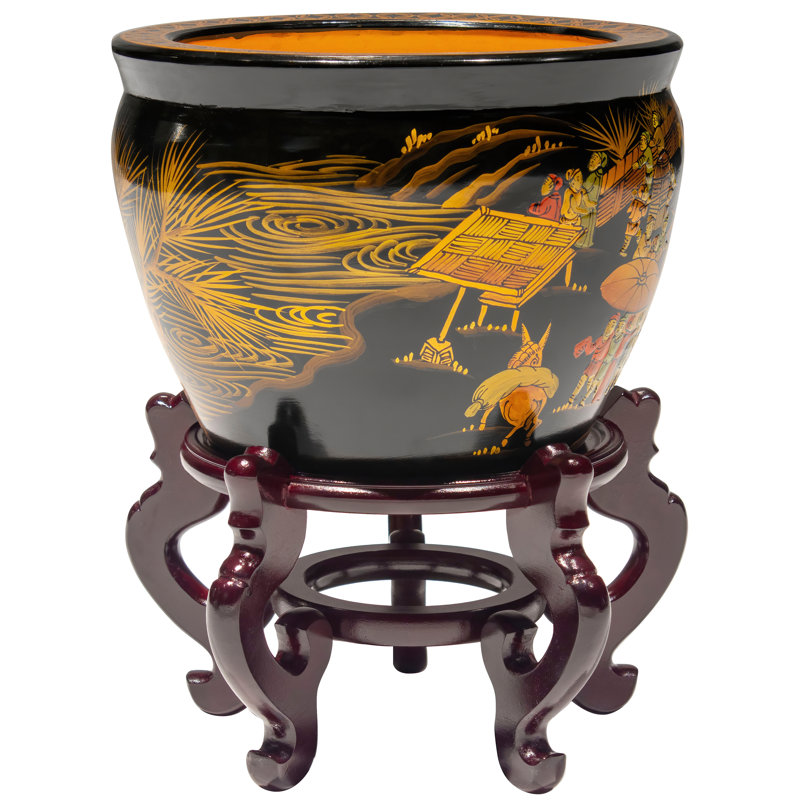 Pot à fleurs en céramique Abiela, H 9 po x l 12 po x P 12 po