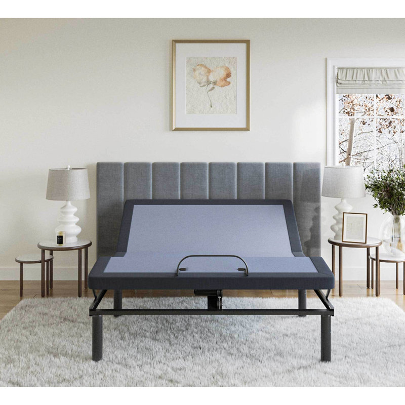 Lit réglable Bt2500, arrêt d'urgence, 75 po Largeur, capacité maximale bleu, poids de 122 lb, gris, Lit double