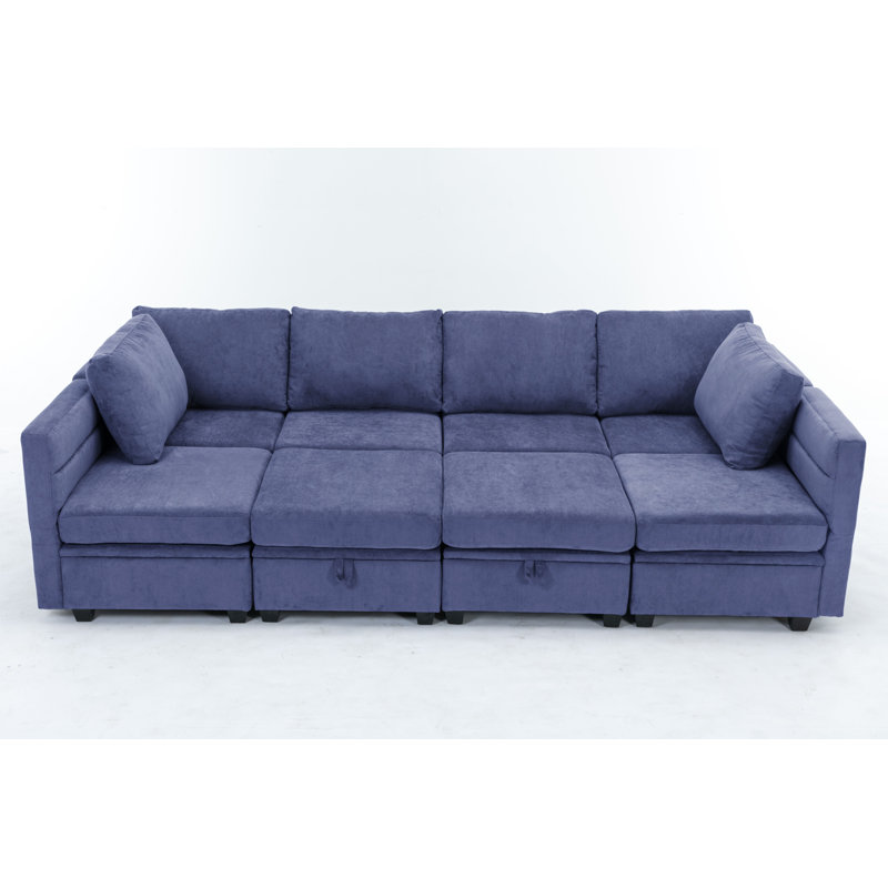 Canapé modulaire 8 pièces Toxi, Polyester bleu