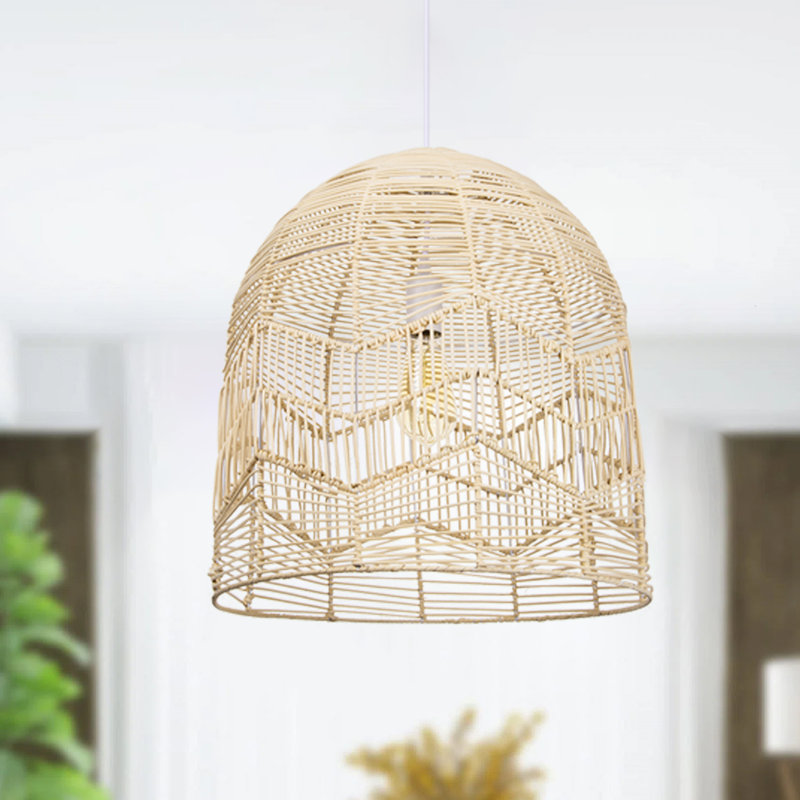 Gerben 1 - Light Natural Dome Pendant, 96.46" H x 17.72" W x 17.72" D
