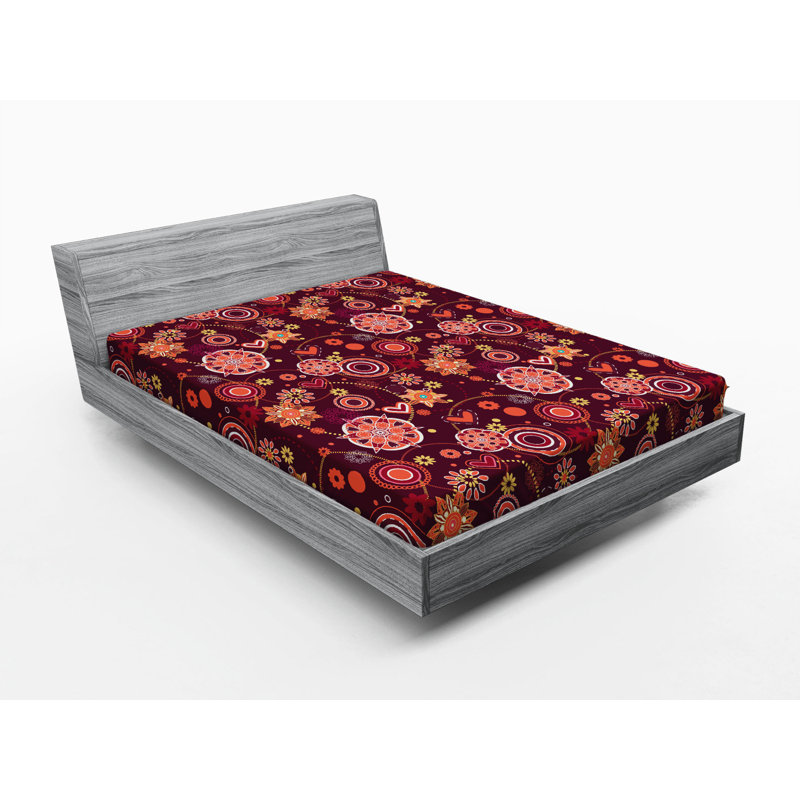 Microfiber Floral Fitted Sheet, Full Fitted Sheet