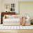 Twin Size Upholstered Daybed With Pop Up Trundle, Day Bed-1223455582