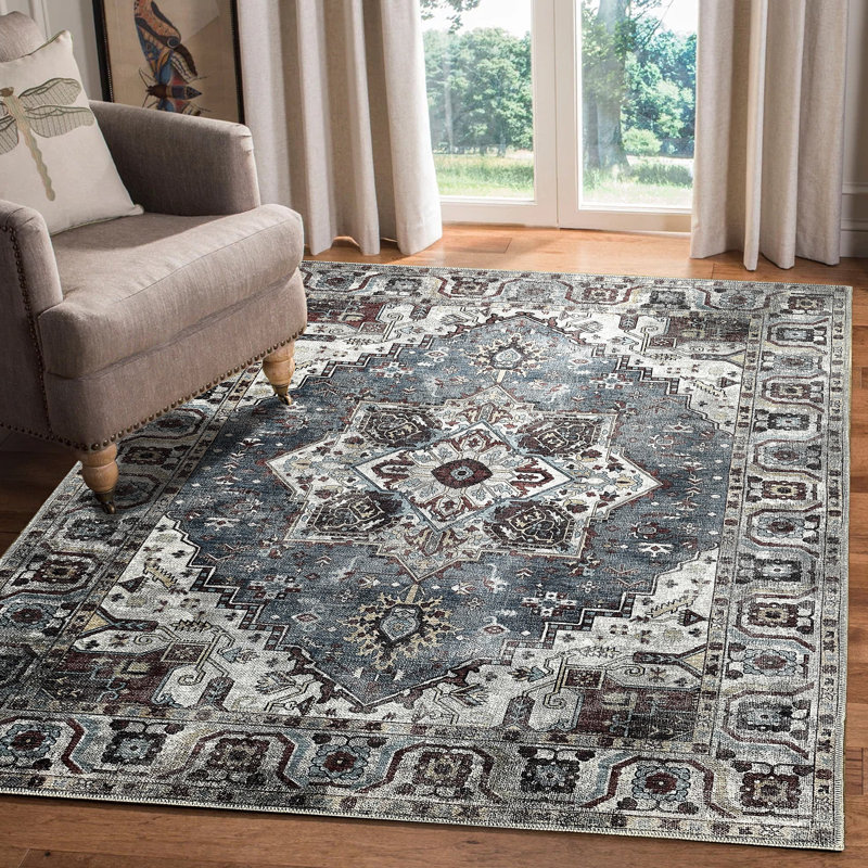 Geometric Cotton and Chenille Flatweave Area Rug, 160 cm round