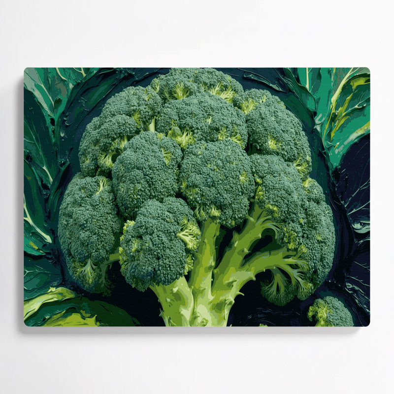 Art mural en métal vert légumes broccoli, H 24 po x l 36 po