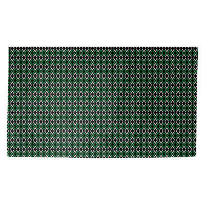 Tapis noir/vert flèche losanges Avicia