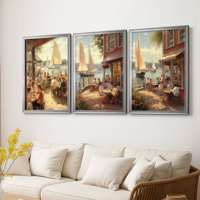 NAUTICAL Series DCXIX  -Custom Framed  Wrapped Gallery Canvas - 3 Pieces