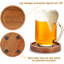 Ensemble de 6 sous-verres en bois avec support pour table basse, ensemble de sous-verres en bois d'acacia, ensemble de sous-verres modernes à boire, table de salle à manger, accessoires de cuisine, bar à bière décoratif, rustique extérieur