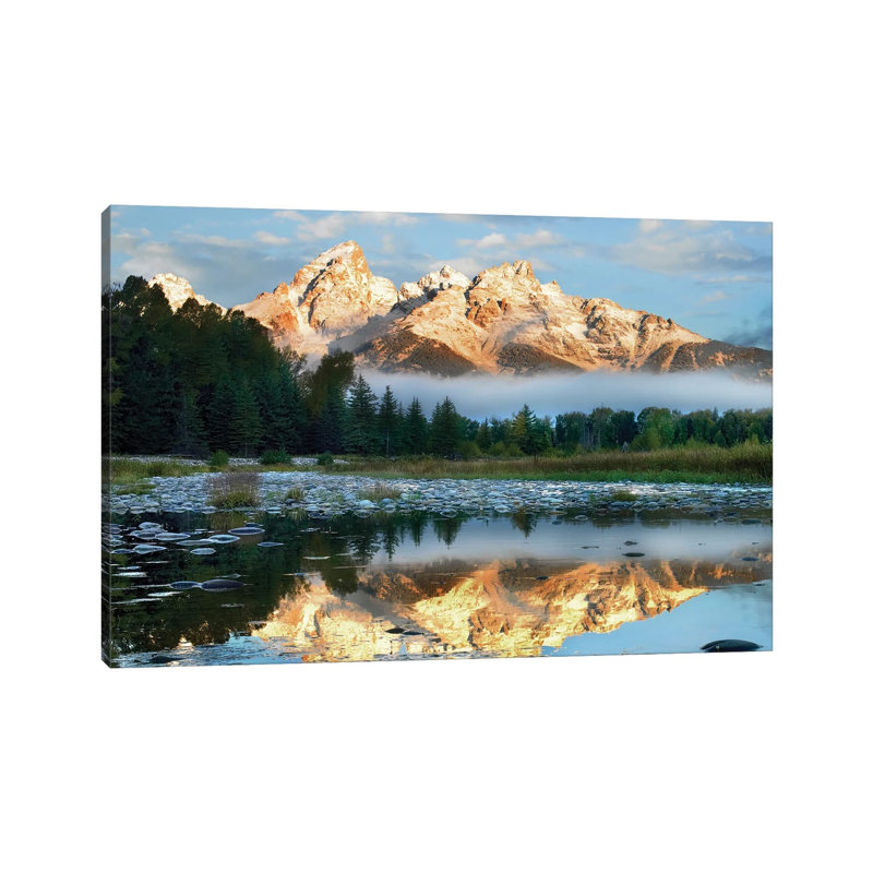 Pond Reflecting Grand Tetons, Grand Teton National Park, Wyoming by Tim Fitzharris - Wrapped Canvas Print