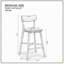 Ensemble de 2 chaises de bar en bois, chaises de îlot de cuisine rembourrées et modernes, tabouret à hauteur de comptoir avec dossier, chaises en bois avec repose-pieds pour pub, salon, restaurant