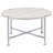 White Oak and Chrome Round Coffee Table