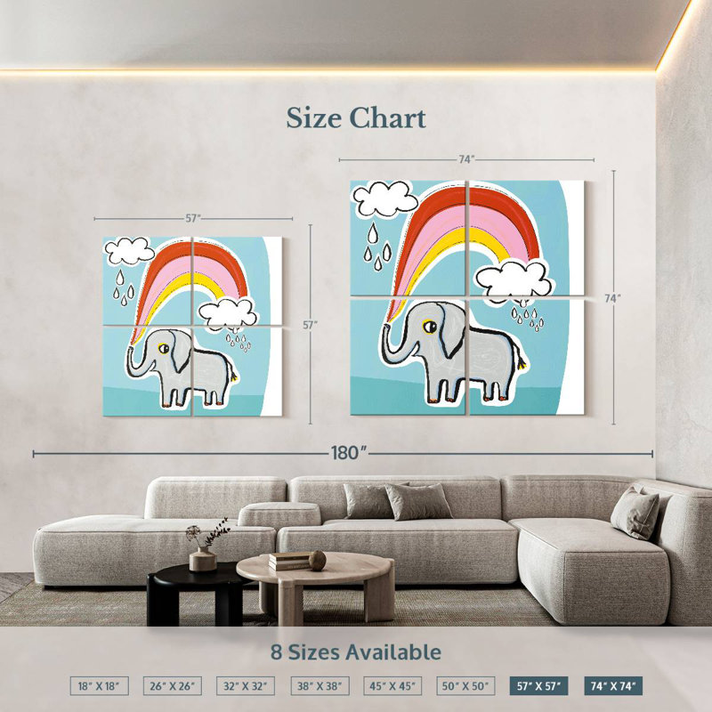 Ashelle Wild About You Elephant, H 74 po x l 74 po