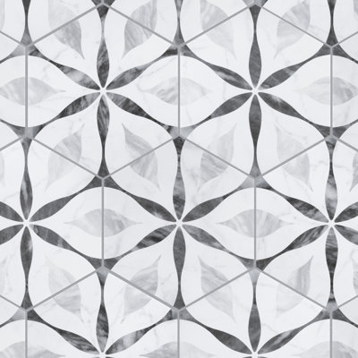 Carreau de porcelaine à motif hexagonal 7 po x 8 po Classico Bardiglio