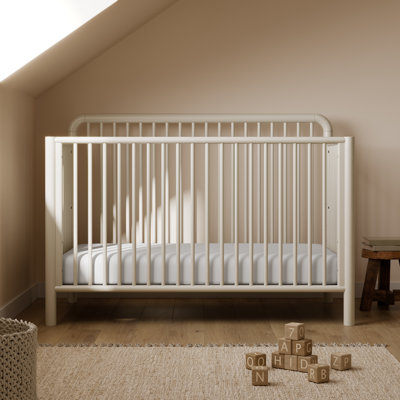 Porto Deluxe 5-in-1 Convertible Crib with Bonus Toddler Guardrail - Frosted Oat