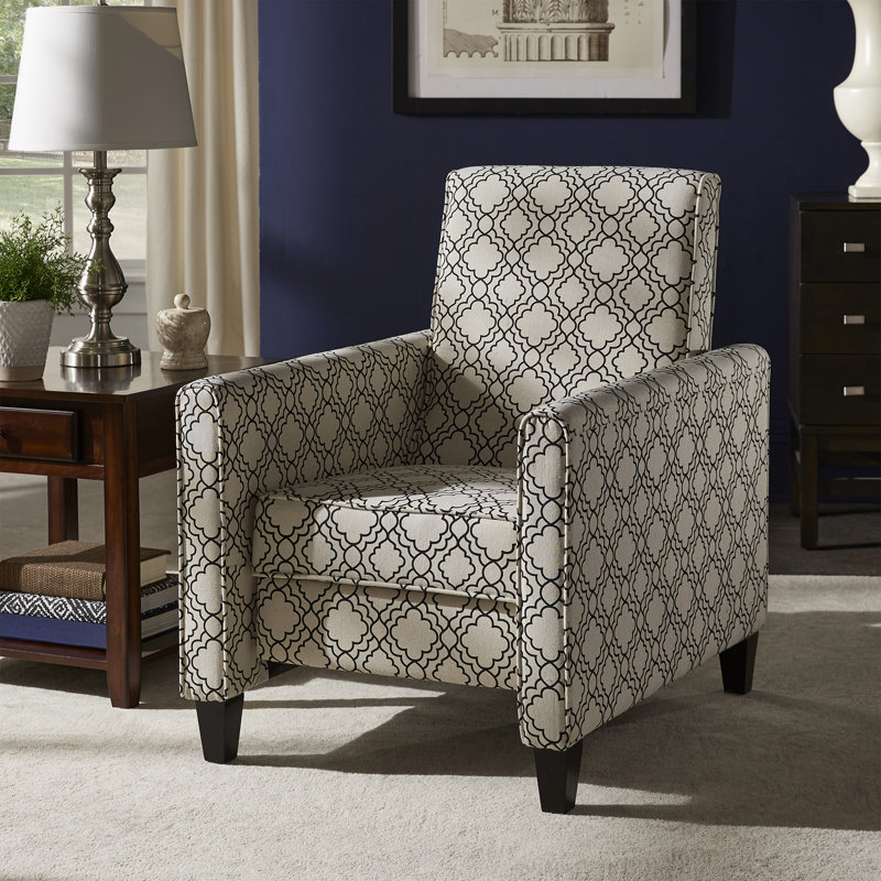 Upholstered Recliner, Moroccan Pattern Fabric