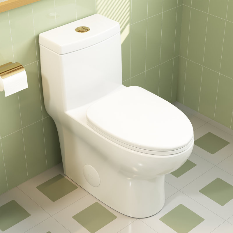 Toilette de salle de bain Ally, 12, Blanc / doré