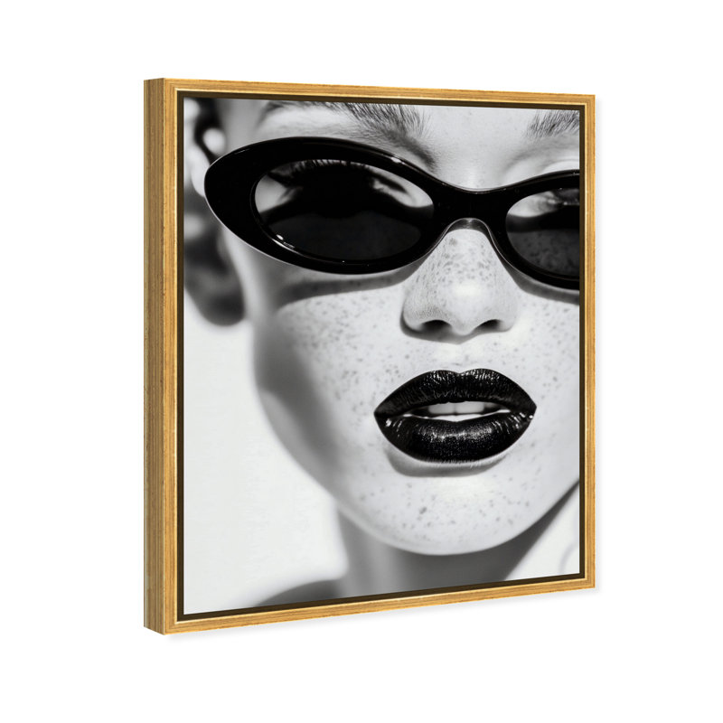 Midnight Gloss Fashion Canvas Print by Oliver Gal, Black Frame, 16 x 20, 25"H x 31"W, Gold Floater Frame