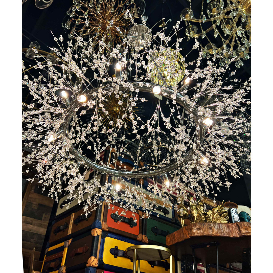 Jannuel 16 - Light Sputnik Wagon Wheel Chandelier with Crystal Accents Mercer41 