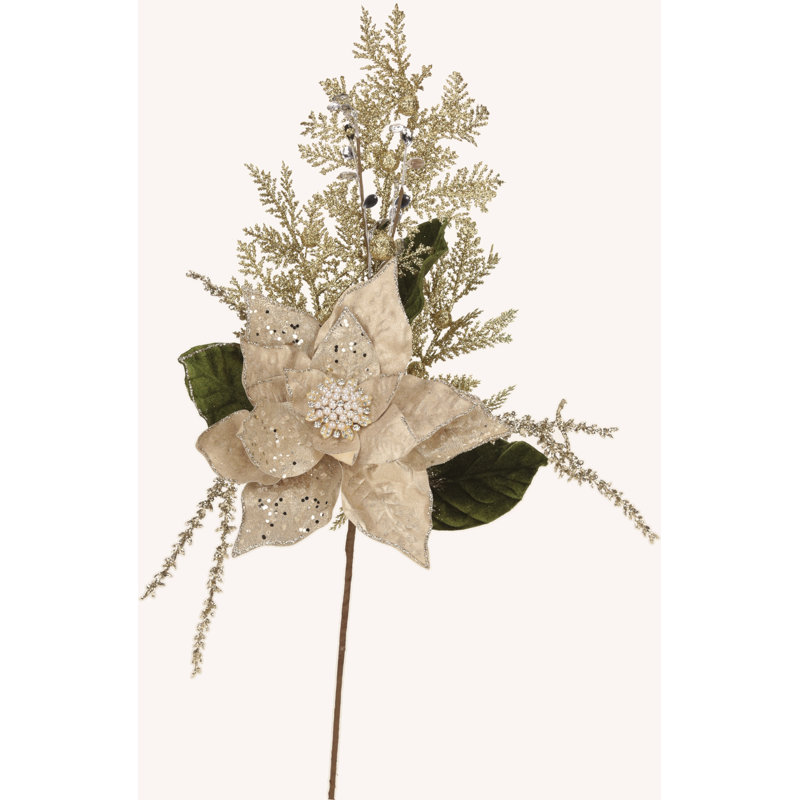 Spring Multi Jeweled Poinsettia 26" Stem