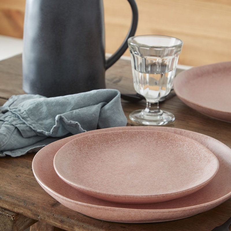 Livia Stoneware Dinner Plate, Mauve Rose