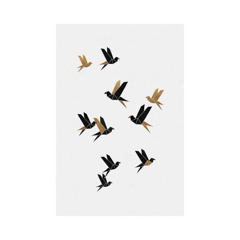 Origami Birds Collage I - Wrapped Canvas Print, 30.48cm H x 30.48cm W